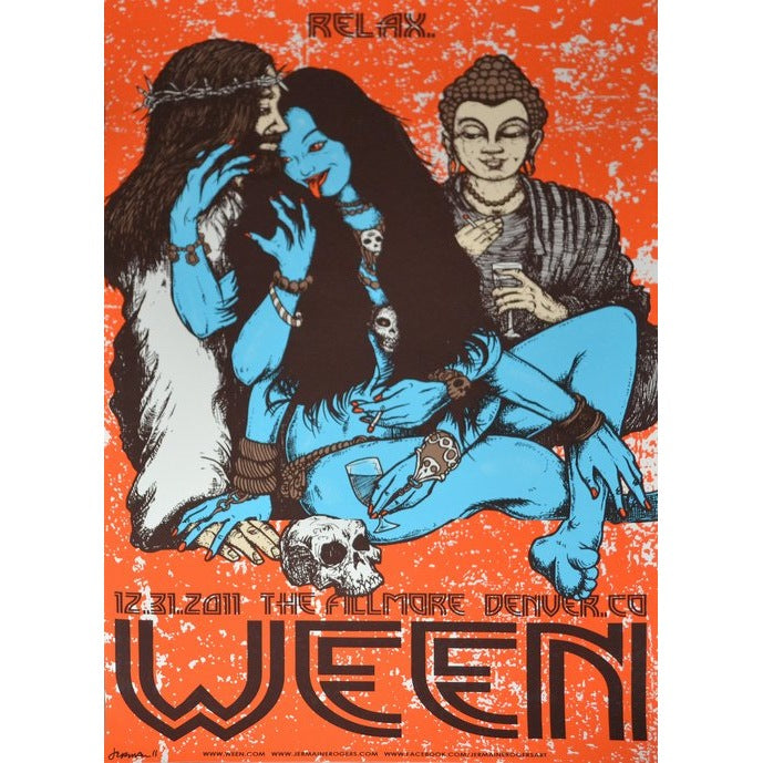 Ween Denver Fillmore 12/31/11 New Years Eve Official 1st Edition Poster by Jermaine Rogers