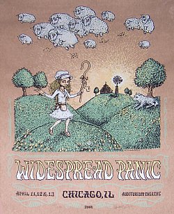 Widespread Panic @ The Chicago Theatre 2008 Official Concert Poster By Marq Spusta