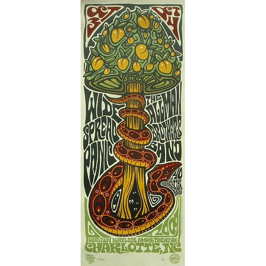 Widespread Panic & The Allman Brothers Charlotte North Carolina 2009 Limited Edition Screen Print