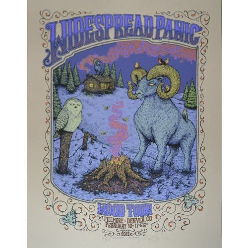 Widespread Panic Denver Fillmore "Wood Tour" 2012 Official Limited Edition Poster By Marq Spusta