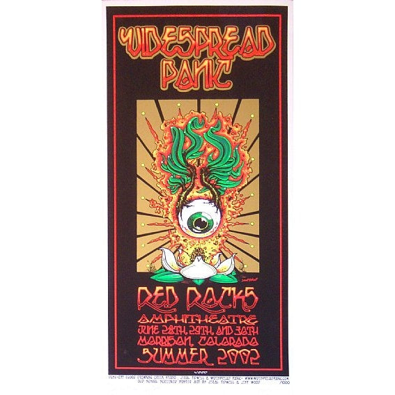 Widespread Panic Red Rocks 2002 Official Concert Poster 1st edition S/N