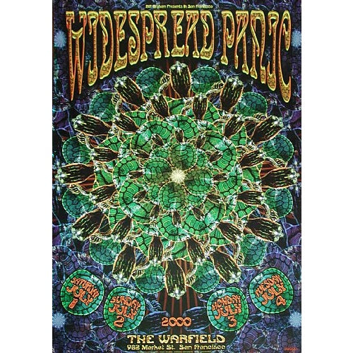 Widespread Panic @ The Warfield Theatre San Francisco California 7/1-4/00 Official 1st Edition Poster