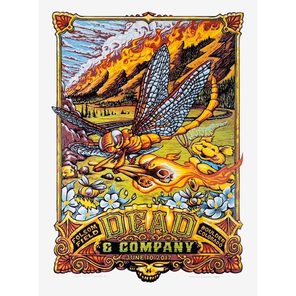 Dead & Company Folsom Field Boulder Colorado June 10th 2017 LE Screen Print Poster By AJ Masthay