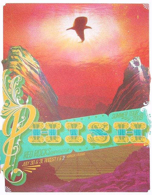 Phish Red Rocks 8/2/09 serigraph print