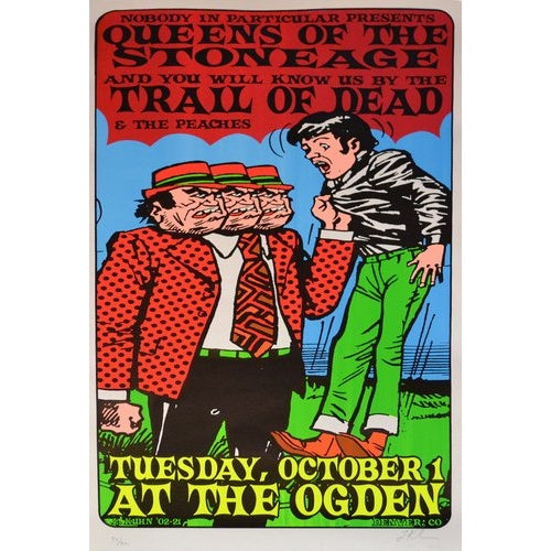 Queens Of the Stone Age Ogden Theatre Denver Colorado 10/1/02 S/N Poster Lindsey Kuhn