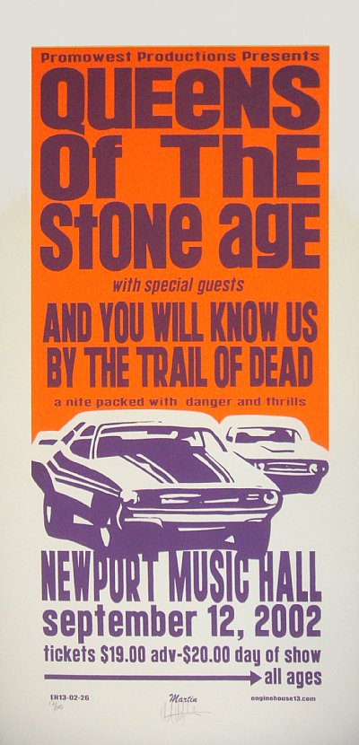 Queens Of The Stone Age Newport Music Hall Columbus Ohio 9/12/02 S/N Official Poster