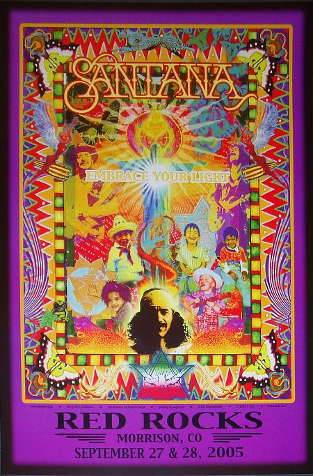 Santana  Red Rocks  9/27-28/05 Limited edition poster