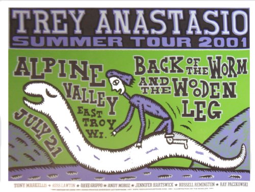 Trey Anastasio Alpine Valley 7/21/01 Official Screen Printed Poster L.E.